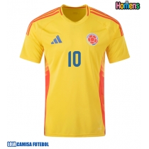 Camisa de Futebol Colômbia James Rodriguez #10 Equipamento Principal Copa America 2024 Manga Curta